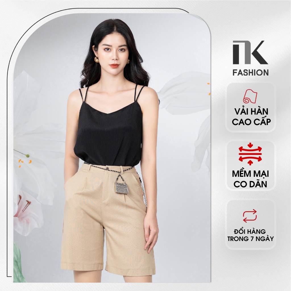 Quần Đùi Lỡ Nữ NK Fashion Thiết Kế Phong Cách Hiện Đại, Cá Tính, Chất Liệu Vải Nhập Cao Cấp NKQU2203006