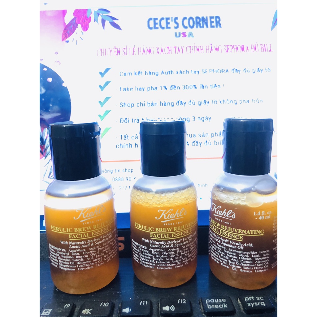 Tinh chất Kiehl's Ferulic Brew Facial Treatment Essence with Lactic Acid bản mini 40ml