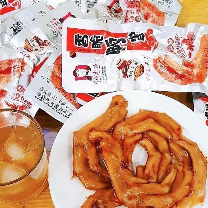 Chân vịt cay dacheng loại to 32gr ❤ Date mới nhất ❤ đồ ăn vặt Trung Quốc