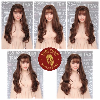 Tóc bộ xoăn bầu 70 nâu tây