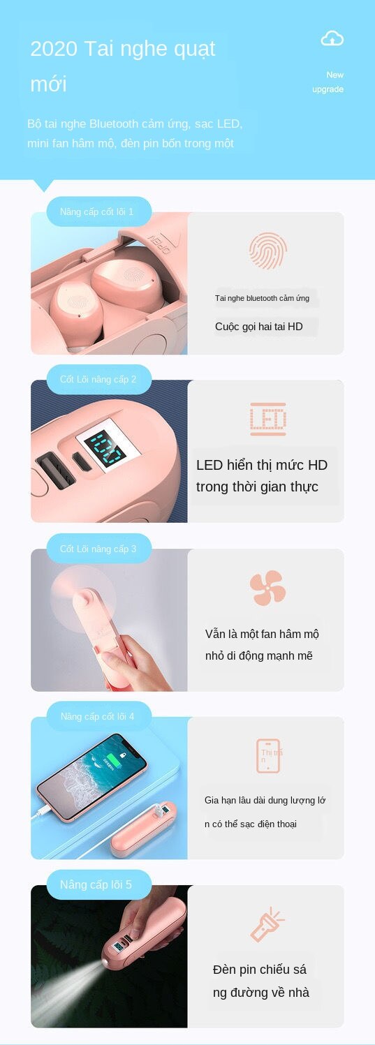 F7Tai nghe không dây Bluetooth đa chức năng Học sinh mini tiện dụngusbTai nghe có thể sạc lại.Bluetooth5.0Tai Nghe Nhét Tai Không Dây，VớiLEDĐ，Với Phụ Kiện. F9Tai nghe bluetooth không dây cách âmHiFi IPX7Tai nghe không thấm nước，Với chức năng đèn pin quạt