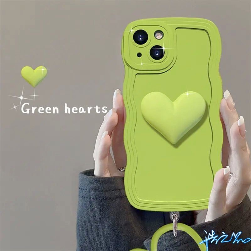 Ốp Điện Thoại Màu Xanh Lá Matcha 3D Thời Trang Cho Oppo A31 2020 A8 Case A53 2020 A5S A12 F9 A3S A12E F11 A92 A52 Reno 5 7Z