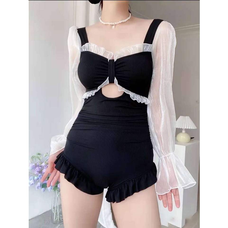 Có thể bán buôn One Piece Áo tắm Dài tay Bảo thủ Bathing Suit Fairy for Woman Hàng giao ngayVermont055