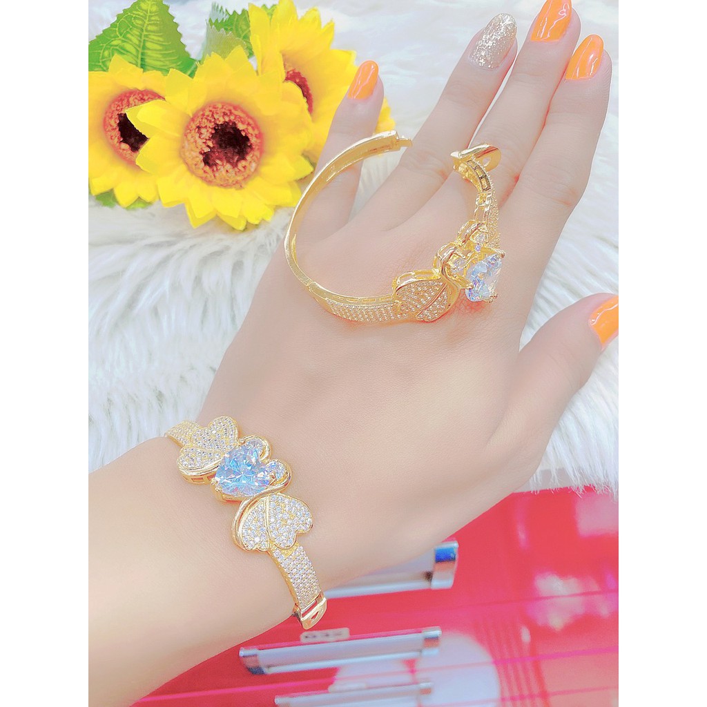 Vòng tay nữ UHA, vòng thiên nga lắc tay bền màu thiết kế cao cấp sáng lấp lánh V3702150A-475