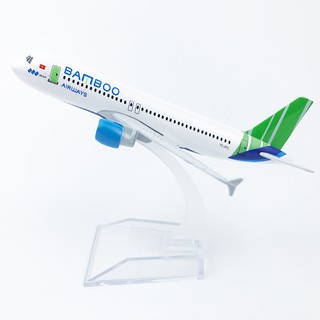 Mô hình máy bay Bamboo Airways a320 (Mô hình máy bay+ đế trưng bày)