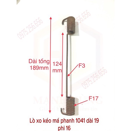 Lò xo Kéo Má Phanh 1041 dài 19 phi 16 phụ tùng ô tô