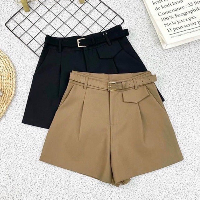 Quần short nữ có nắp túi tặng kèm đai siêu Hot