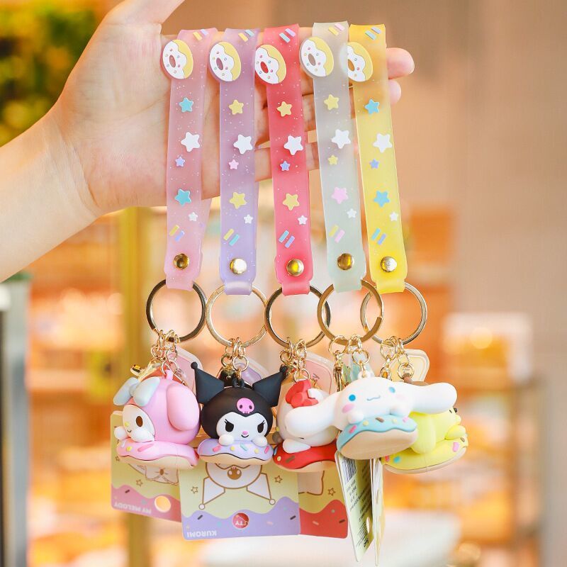 SANRIO Móc Khóa Bằng Silicon Hình Cinnamoroll My Melody Kuromi Dễ Thương Làm Quà Tặng Sinh Nhật