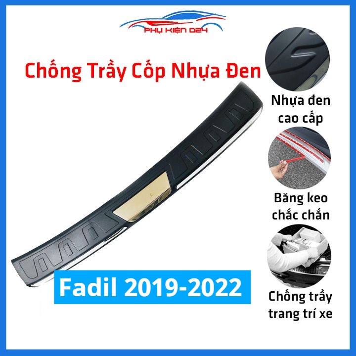 Ốp chống trầy cốp ngoài nhựa đen Fadil 2019-2020-2021-2022 dán cốp sau chống xước trang trí xe
