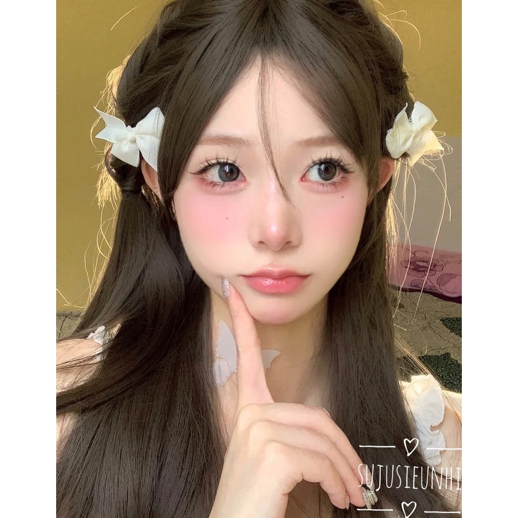 (3 màu) Kẹp tóc nhỏ đính nơ thắt ngược dễ thương/ cặp tóc lolita xinh xắn cho nữ