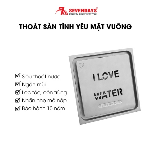 [BẢO HÀNH 10 NĂM] Phễu Thoát Sàn Ngăn Mùi SEVENDAYS Mặt Tình Yêu Inox Cao Cấp Size 10 mã SAV-10UM/UL-4X