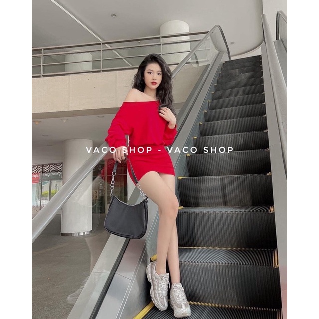 Đầm Thun Trễ Vai - Vaco Shop