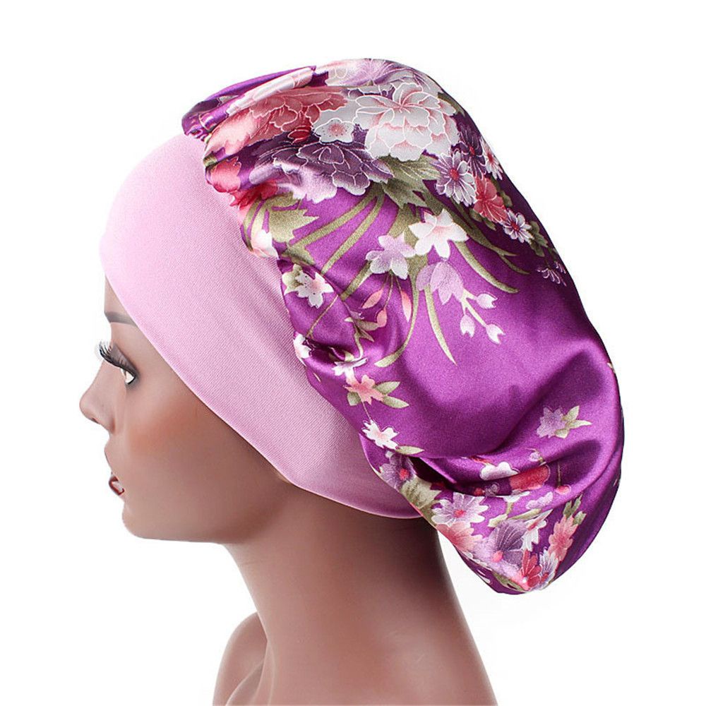 Mũ Trùm Đầu Khi Ngủ Chất Liệu Satin Co Giãn Giúp Chống Rụng Tóc Ốp