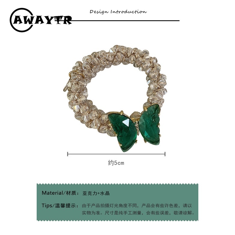 Dây buộc tóc đính đá pha lê thiết kế đơn giản thời trang cho nữ