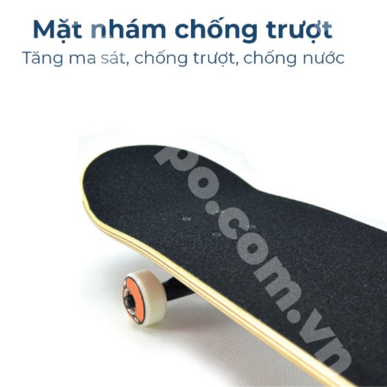 Ván Trượt Skateboard - Ván trượt thể thao mặt nhám, gỗ phong 7 lớp, vòng bi Apec 7 (kích thước: 80x20 cm)