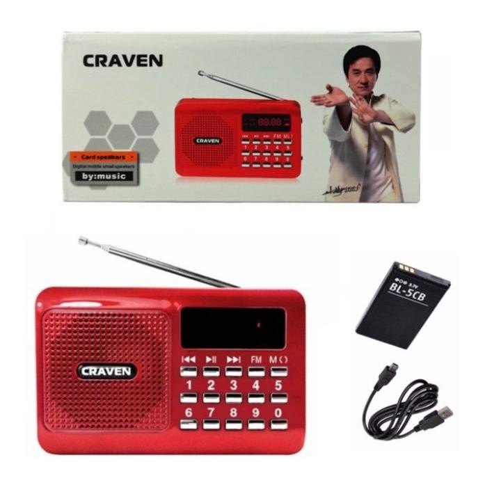 Loa Đài FM Nghe Nhạc USB Thẻ Nhớ Craven Cr-16