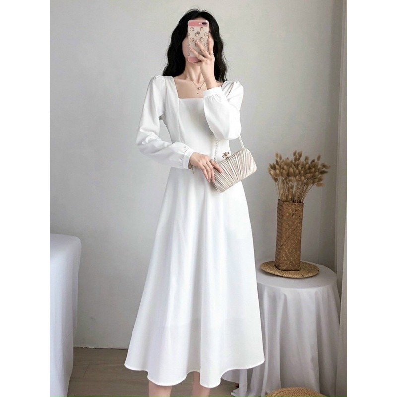 Váy đầm maxi trắng Vintage chụp kỉ yếu dự tiệc chất cotton Nhật xịn V0081 style công chúa ALBERT DRESS