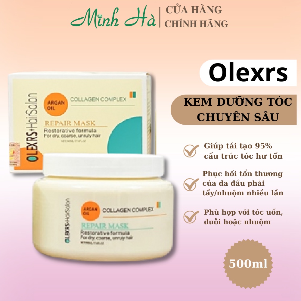 Kem ủ tóc phục hồi Olexrs Collagen Complex Repair Mask 500ml