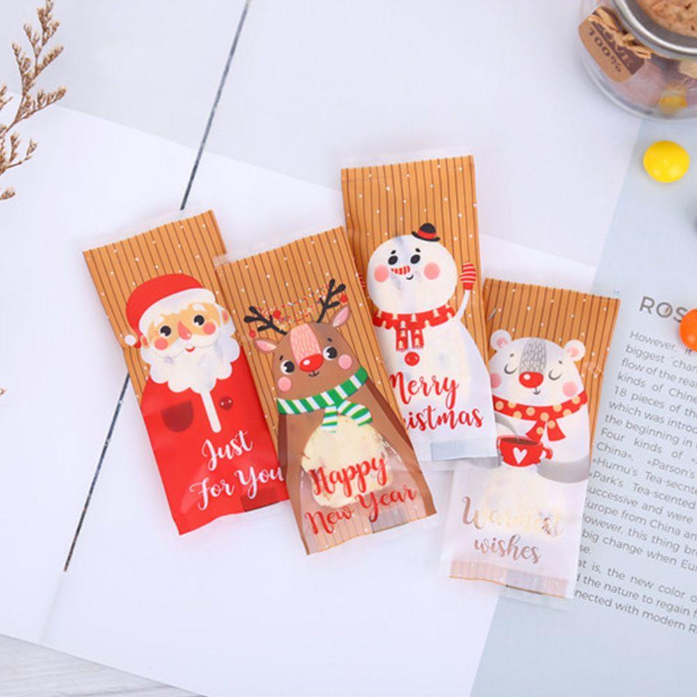 YOLA 100 Túi Đựng Kẹo Làm Bánh Theo Phong Cách Giáng Sinh