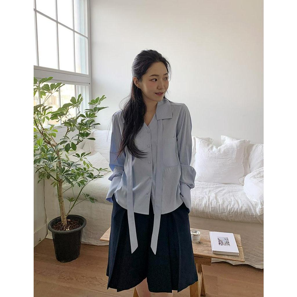 Áo Sơ Mi Kẻ Sọc Dài Tay Thời Trang Sành Điệu 61010