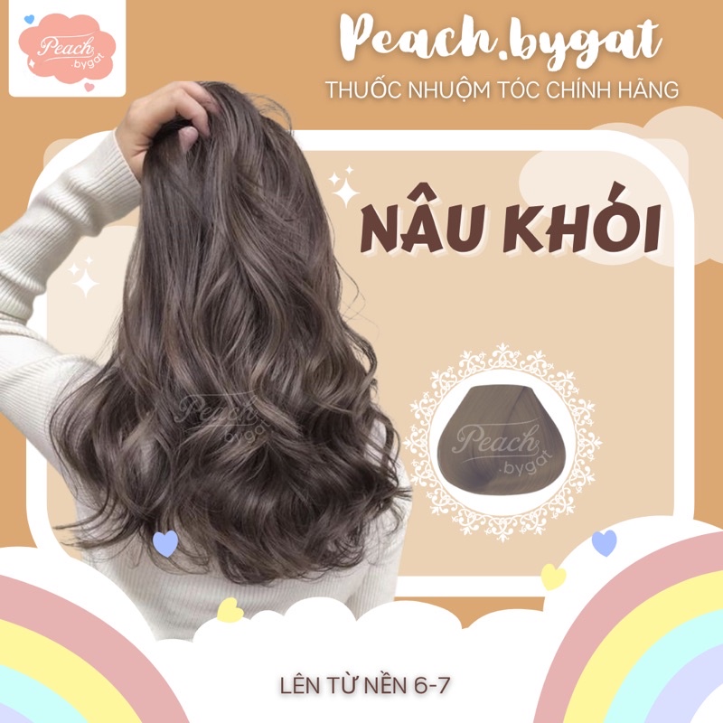 Thuốc nhuộm tóc NÂU KHÓI không cần tẩy tóc của Peach.bygat