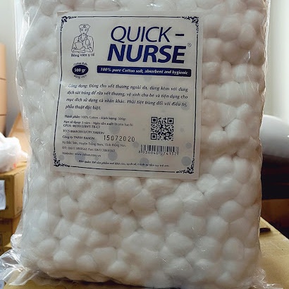 500gr gòn viên Quicknurse dùng trong y tế, làm đẹp, sức khỏe, chăm sóc sức khỏe