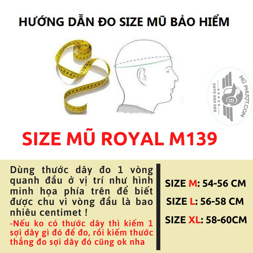 Nón bảo hiểm 3/4 Royal M139 kính âm đỏ đô nhám - Hàng chính hãng Royal Helmet