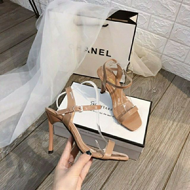 Giày Sandal cao gót 9p quai mảnh gót dẹt siêu đẹp hàng VNXK