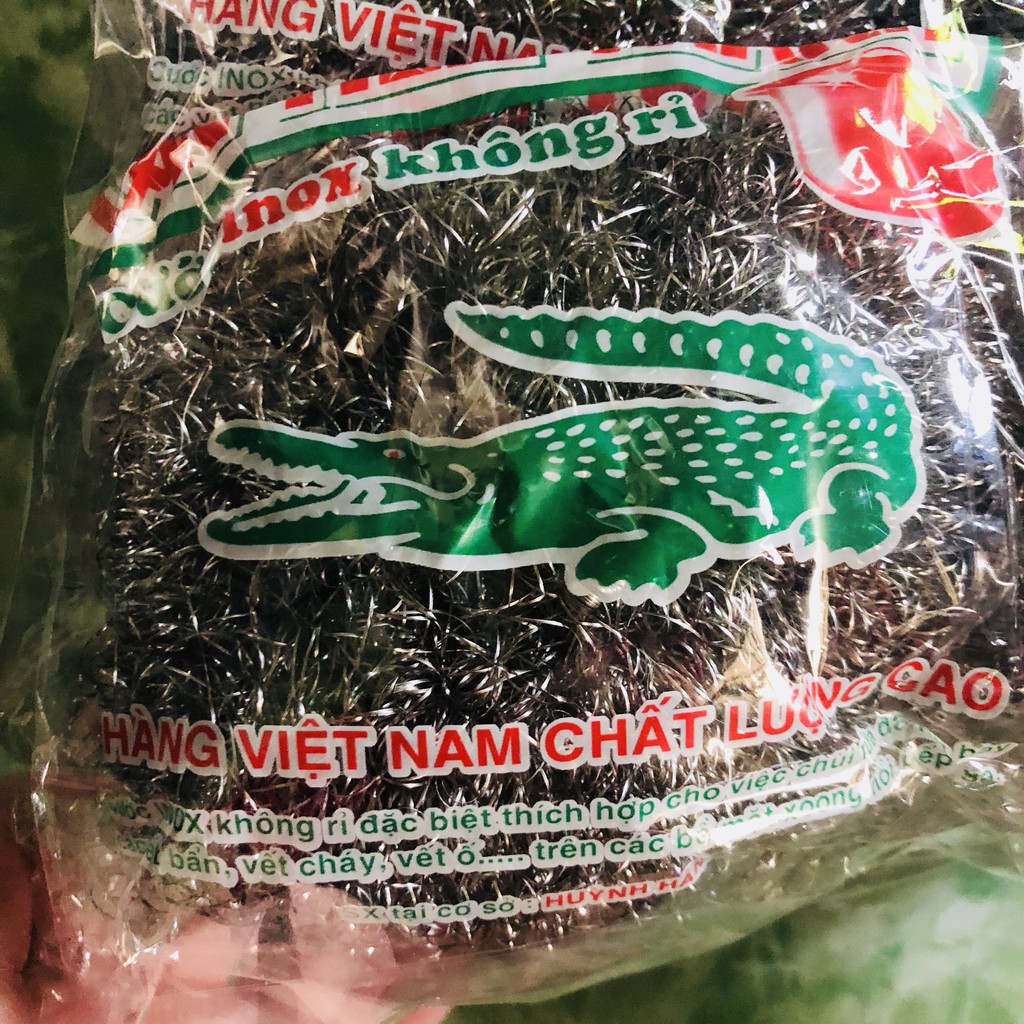 Combo 12 miếng cước chùi nồi không gỉ con cá sấu