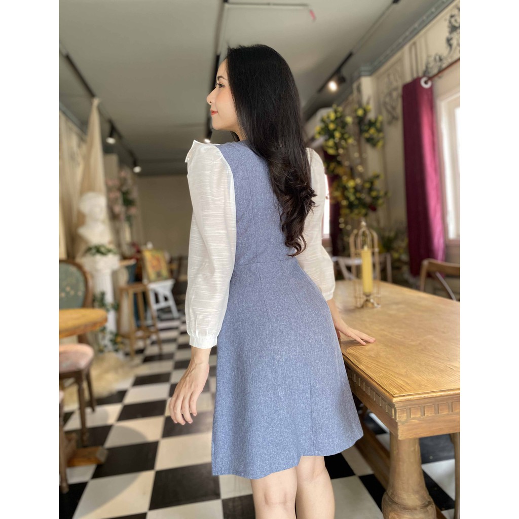 Đầm công sở nữ thiết kế dễ thương tay lỡ bánh bèo xinh che bụng mỡ mềm mát thời trang công sở dạo phố - Thời trang Lux W | BigBuy360 - bigbuy360.vn