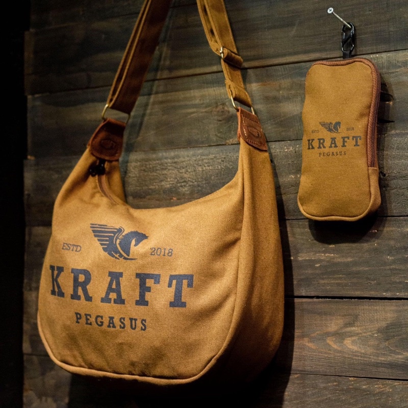TÚI ĐEO CHÉO KRAFT V4 - TÚI VẢI BỐ PHỐI DA BÒ - CHẤT LIỆU SIÊU BỀN ĐẸP - VINTAGE [Ảnh Thật]