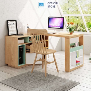 Bàn Làm Việc Tại Nhà Sáng Tạo Kèm Tủ Sách Phong Cách Bắc Âu Thương Hiệu SIB Decor BLV07 (Không Gồm Ghế)