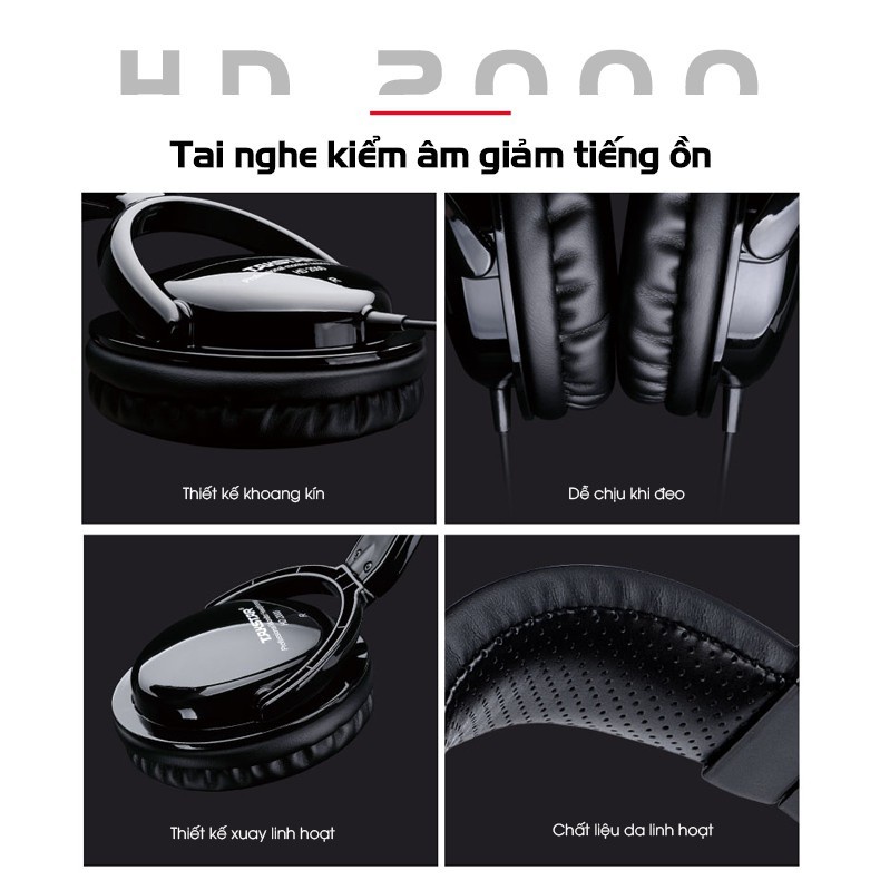 Tai Nghe Kiểm Âm TAKSTAR HD2000, Tai Nghe Chụp Tai, Âm Thanh Sống Động Trung Thực Bảo Hành 12 Tháng