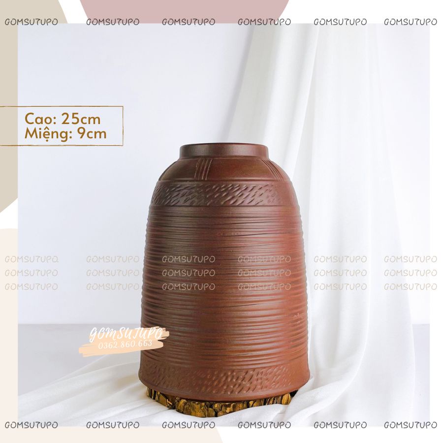 CHUÔNG Gốm Cắm Sen , Đào Tết , Tuyết Mai - Bình Hoa Gốm Trang Trí Decor - gomsutupo Bát Tràng