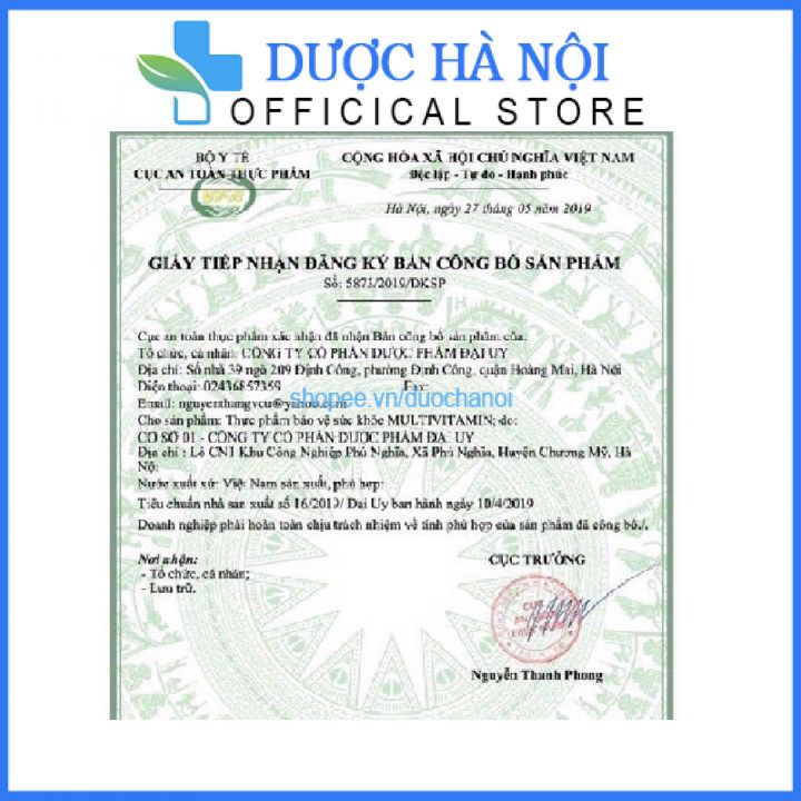 Multivitamin Đại Uy bổ sung vitamin, giúp tăng cường sức đề kháng, tăng miễn dịch – Hộp 100 viên