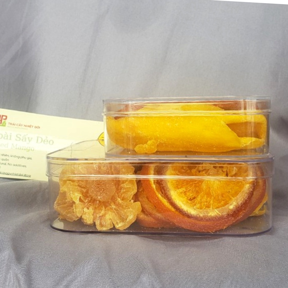 Trái Cây Sấy Dẻo Không Đường 500g Mix 5 Loại Xoài, Dứa, Mít, Cam, Đu Đủ, Hoa quả sấy dẻo đặc sản