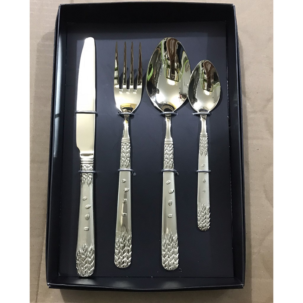 Bộ 4 set Dao Dĩa Thìa ăn bít tết inox Cutlery Set