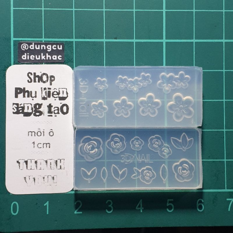 Khuôn  hoa lá  silicon trang trí móng - HL002