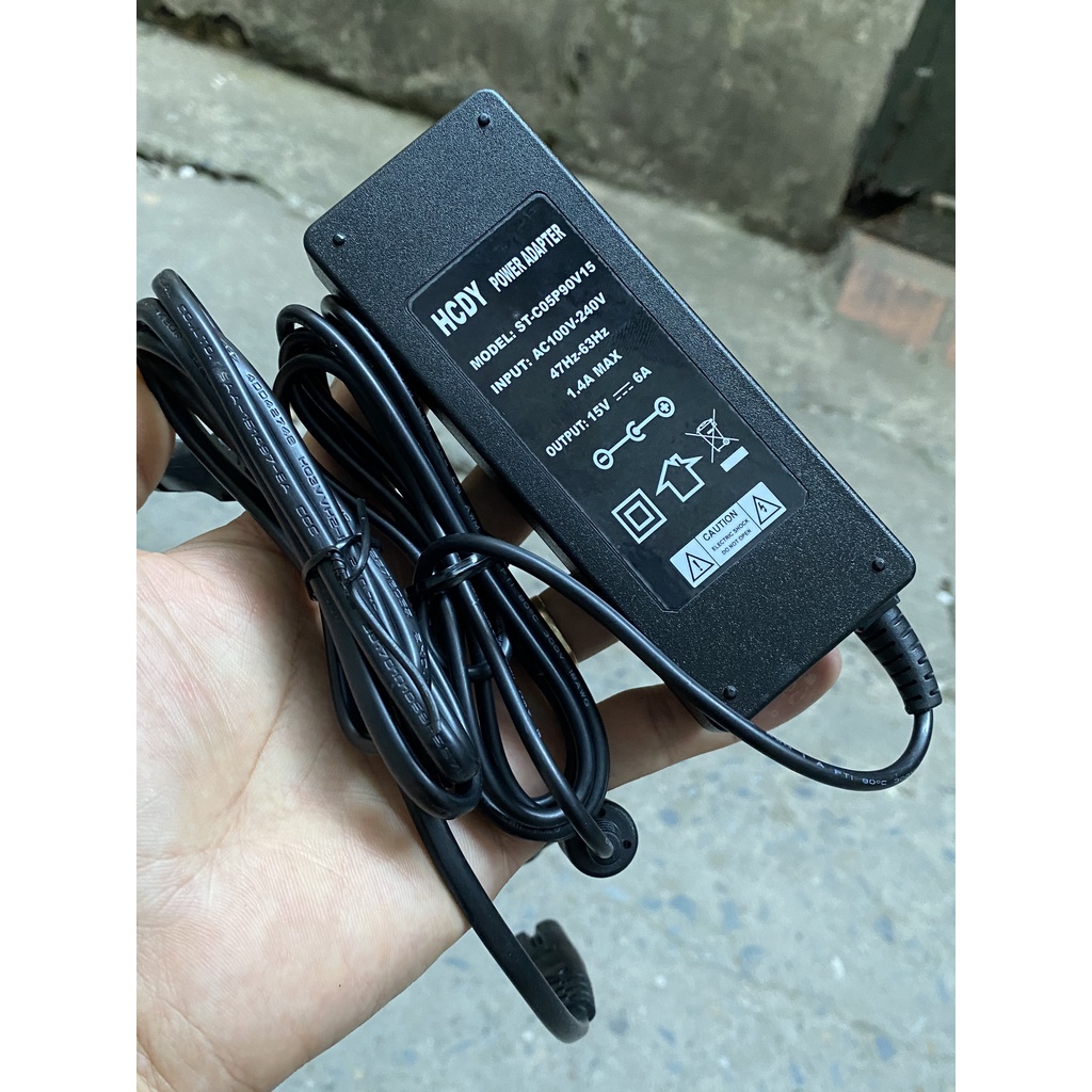 Adapter sạc loa kéo HCDY 15V 6A chính hãng