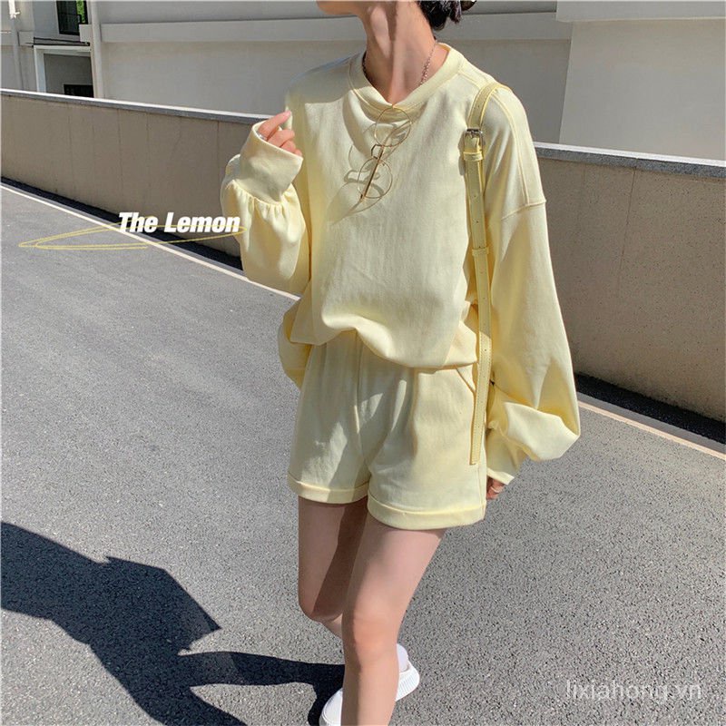 Bộ Đồ Thể Thao Tay Dài Dáng Rộng Phong Cách Hàn Quốc Thời Trang Mùa Xuân Cho Nữ 2021 | BigBuy360 - bigbuy360.vn