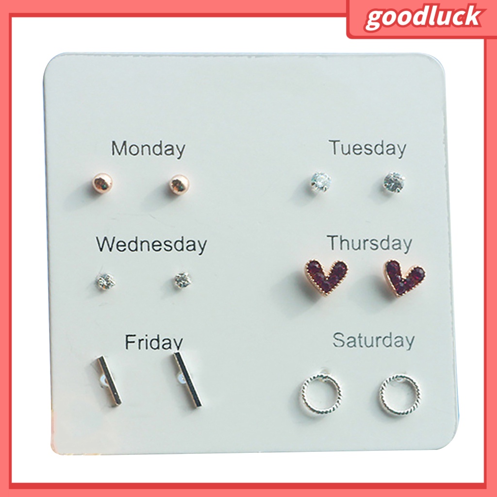 Set 6 Đôi Khuyên Tai Thiết Kế Đa Dạng Thời Trang Cho Nữ