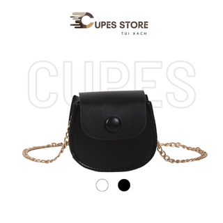 Túi xách nữ đeo chéo kiểu yên ngựa mini dễ thương có hai màu đen và trắng