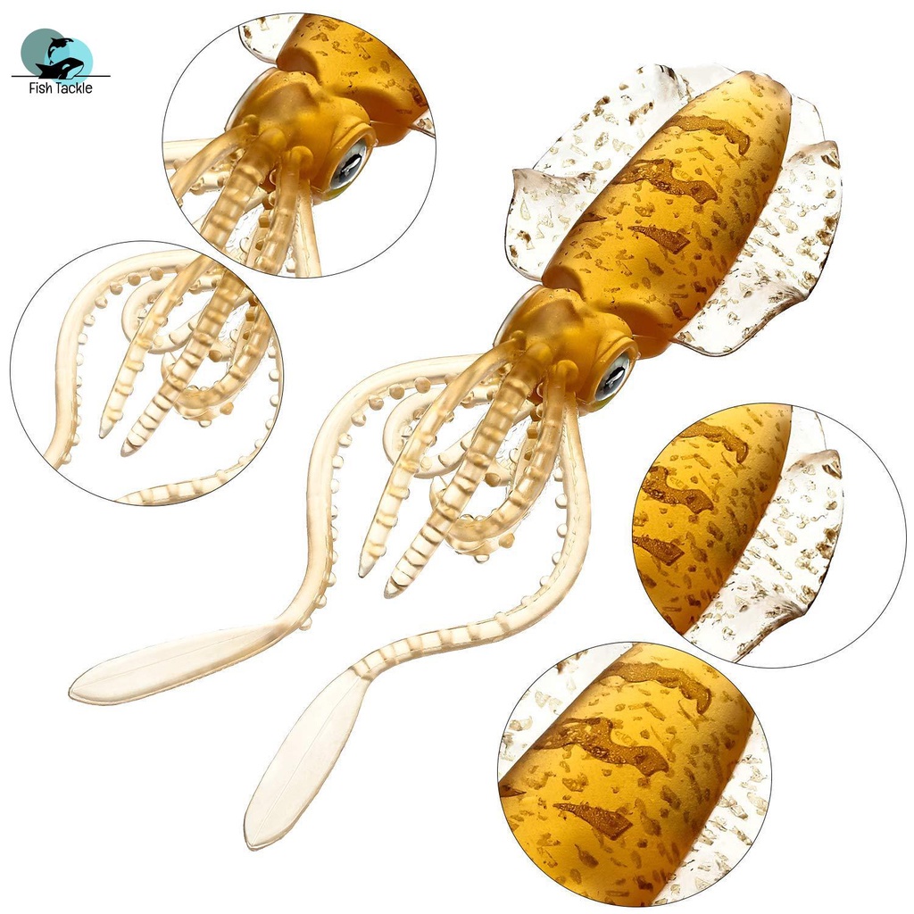 Mồi Giả Câu Cá Mềm Dạ Quang Hình Bạch Tuộc