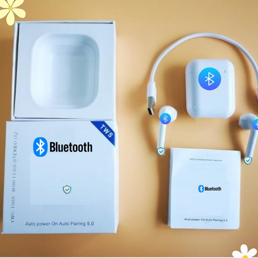 Tai Nghe Bluetooth J12 TWS 5.0 Có Micro Không Dây Nghe Gọi Cảm Ứng Chạm Âm Thanh Sống Động - J12_Trang