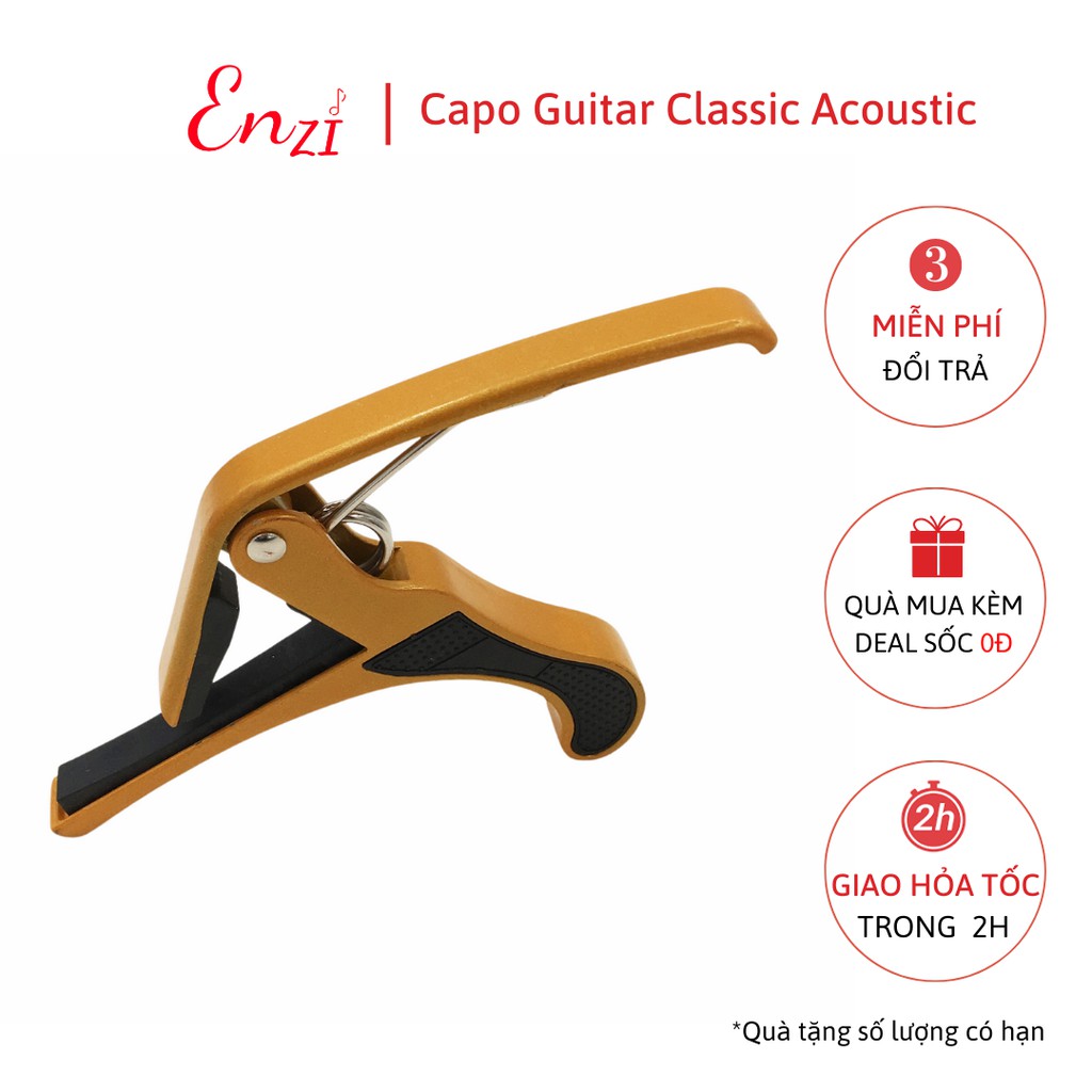 Kẹp đàn guitar Enzi chỉnh tông chuyên nghiệp màu Vàng đồng chất liệu kim loại chắc chắn dùng được cho mọi đàn ghita