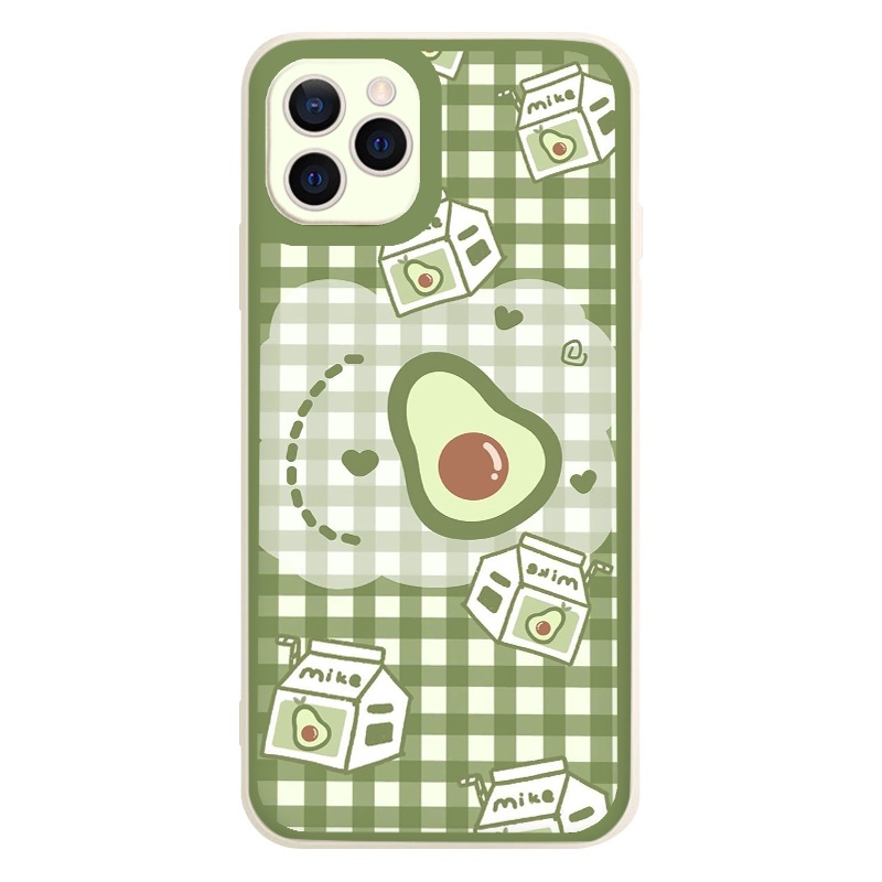 ỐP IPHONE Cao Cấp Quả Bơ dễ thương cạnh vuông Ốp Lưng Điện Thoại Iphone X XR XS 11 Pro Max 12 13 Pro Max 6S 7 8 Plus