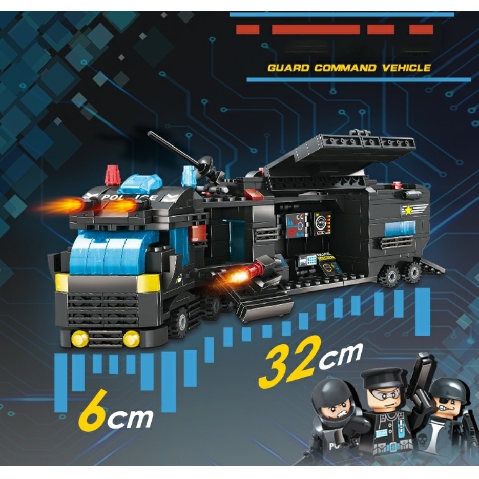 [1138 CHI TIẾT-HÀNG CHUẨN] BỘ ĐỒ CHƠI XẾP HÌNH LEGO CẢNH SÁT,Lắp Ghép OTO, ROBOT, Lắp Ráp Xe Swat