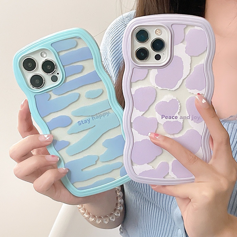 Ốp Điện Thoại Viền Gợn Sóng Họa Tiết Da Báo Chống Rơi Cho iPhone 13 Pro Max 12 Pro Max 11 Pro Max IX XS XR