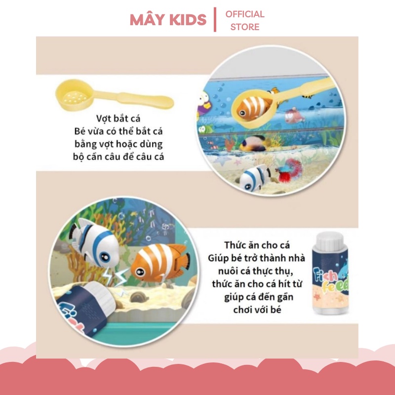Đồ chơi bể cá, câu cá sinh động cho bé có âm nhạc và ánh sáng - Mây Kids