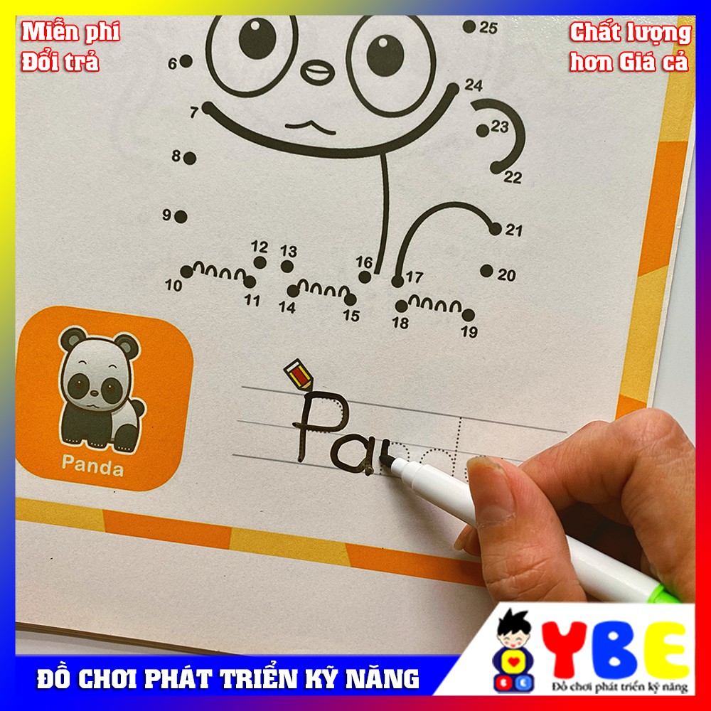 Đồ chơi tập viết và vẽ theo số chủ đề động vật vừa chơi vừa học phát triển kỹ năng học liệu montessori cho bé 2-6 tuổi